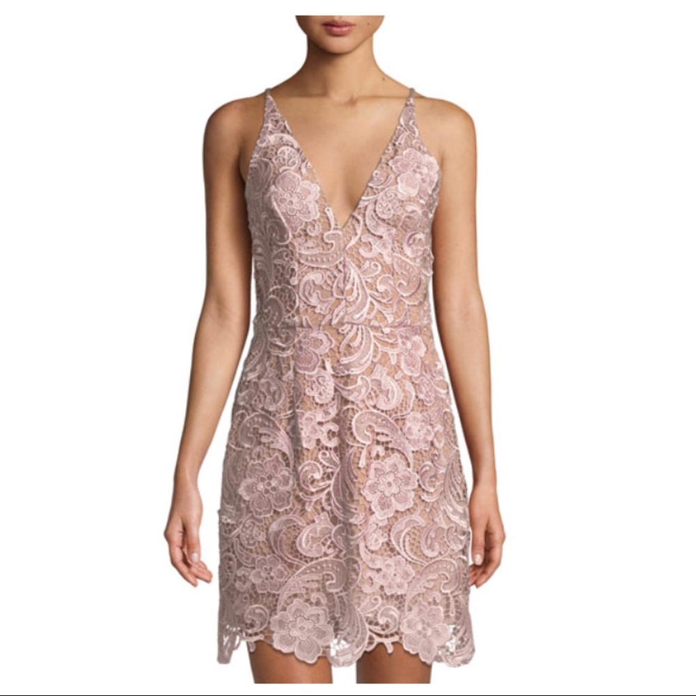 DRESS THE POPULATION LACE SHEATH DRESS - Picture 5 of 5